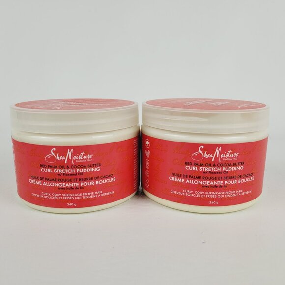 2x Shea Moisture 12oz Curl Stretch Pudding Red Palm Oil Cocoa Butter Flaxseed - Picture 1 of 2